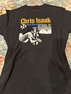 Chris Isaak Heart Shaped World Tour Shirt Sz Large unisex fitted tee